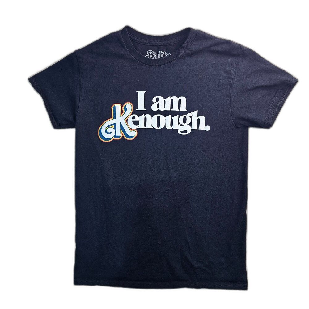 Barbie The Movie "I Am Kenough" Crewneck Short Sleeve T-shirt Black  Men's Small